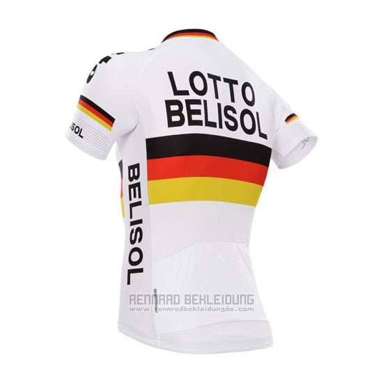 2014 Fahrradbekleidung Lotto Belisol Campion Deutschland Trikot Kurzarm und Tragerhose